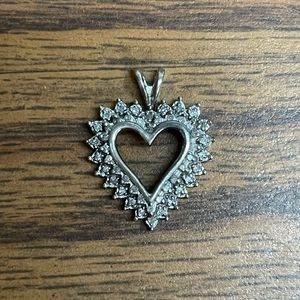 Sterling Silver Diamond Heart Pendant